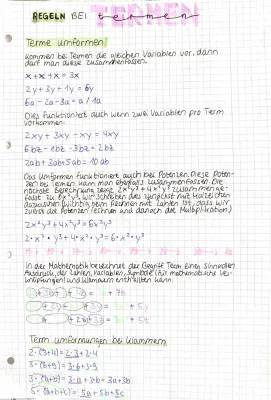 Algebra für Anfänger: Terme und Termumformungen leicht erklärt - PDF und Aufgaben mit Lösungen