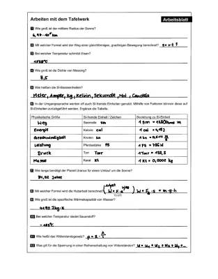 Physik Formelsammlung und SI-Einheiten Tabelle - PDF