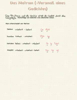 Metrum im Gedicht: Bestimmen, Beispiele und Übungen