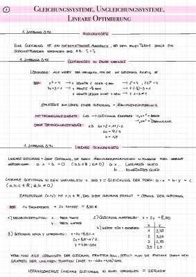 Lineare Optimierung, (Un-)Gleichunssysteme