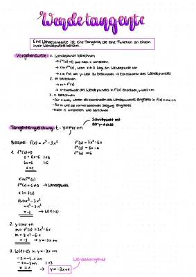 Wendetangente berechnen: Aufgaben und einfacher Rechner