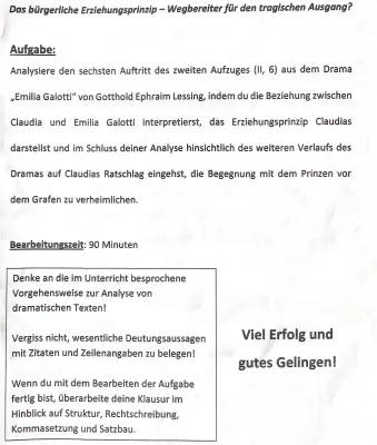 Emilia Galotti Zusammenfassung und Charakterisierung - 2. Aufzug 6. Auftritt Analyse