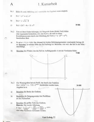 Produkt- und Kettenregel Aufgaben mit Lösungen PDF: E-Funktion, Kurvendiskussion, und mehr!