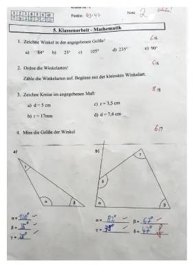 Winkel zeichnen und messen für die 5. und 6. Klasse - Arbeitsblätter und Übungen