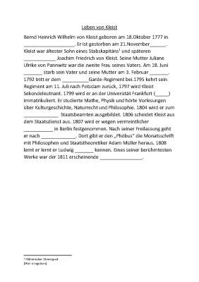 Heinrich von Kleist: Leben, Familie und Werke - Der zerbrochene Krug kurz erklärt