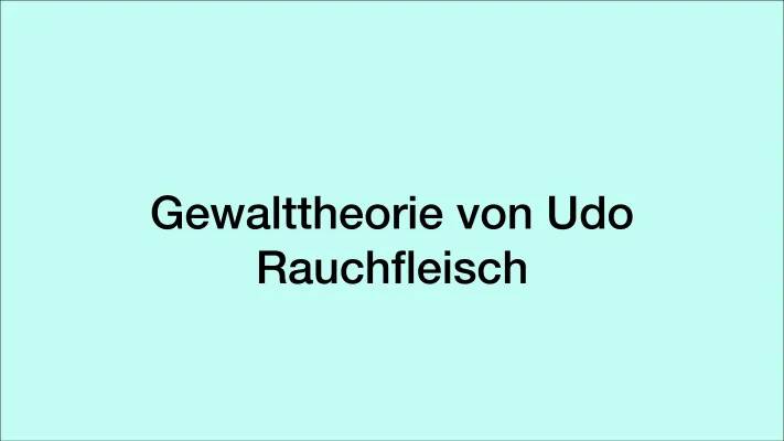 Udo Rauchfleisch Theorie Zusammenfassung kurz mit 4 Thesen