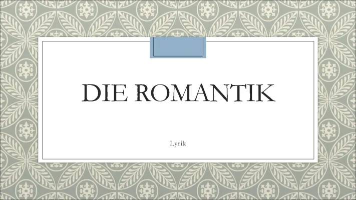 Merkmale und Symbole der Romantik Epoche