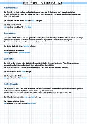 Die 4 Fälle einfach erklärt - Nominativ, Genitiv, Dativ, Akkusativ Tabelle und Übungen