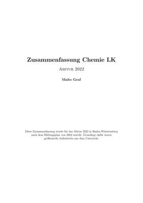 Chemie Abitur BW 2024: Aufgaben, Zusammenfassungen & was du wissen musst!