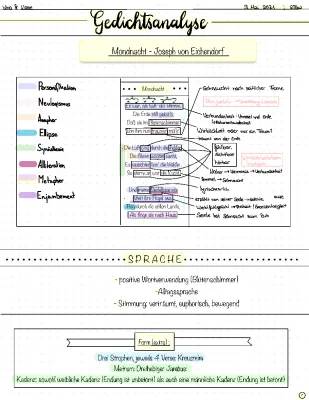 Mondnacht Eichendorff Analyse PDF 🌙 - Gedichtanalyse und Interpretation