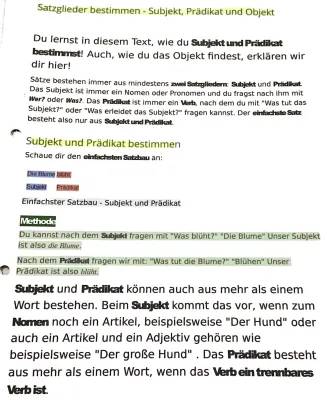 Satzglieder bestimmen: Subjekt, Prädikat, Objekt Übungen für die Grundschule