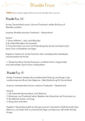 Marokkokrise: Zusammenfassung der Krisen 1905, 1909 und 1911