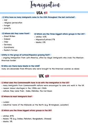 4 Waves of Immigration to the USA and UK Ethnic Groups