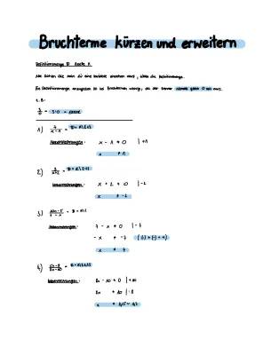 Bruchterme kürzen und erweitern+Definitionsmenge mit mehrern Lösungen