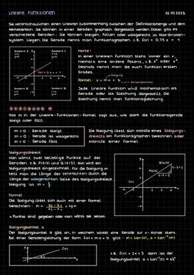 Lineare Funktionen inklusive Übungsaufgaben und Lösungen 🌸