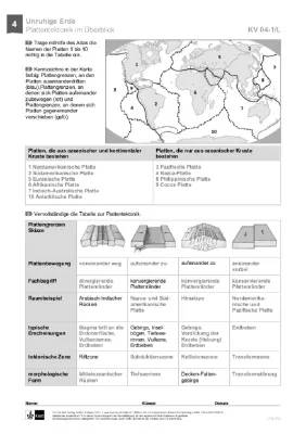 Plattentektonik Arbeitsblatt: Einfache Lösung für Klasse 5-8