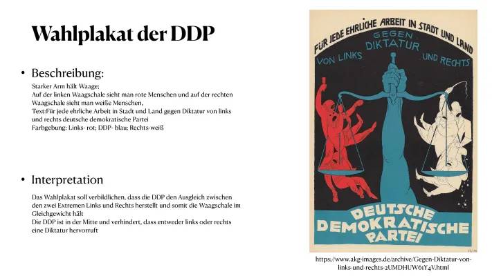 DDP Wahlplakat 1919 und 1928: Analyse und Infos