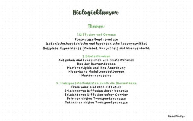 Diffusion und Osmose einfach erklärt: Biomembran Aufbau, Transportmechanismen und Funktionen