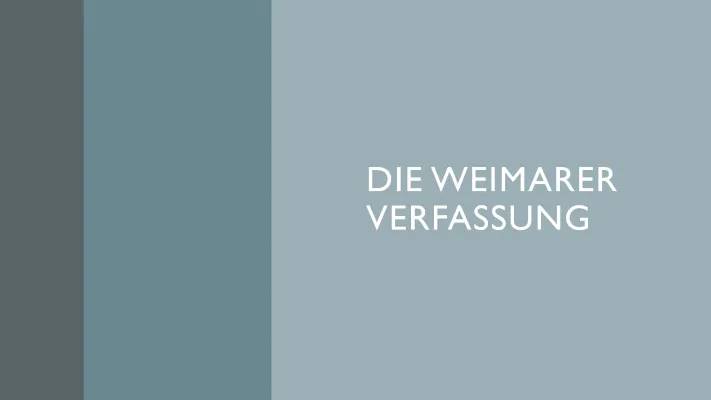 Weimarer Verfassung Zusammenfassung und Schwächen der Weimarer Republik