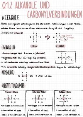 Alkanole Eigenschaften und Nomenklatur - Abitur Chemie LK