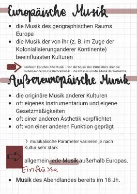 Epochen der Musikgeschichte: Musik früher und heute - Zusammenfassung und Arbeitsblatt