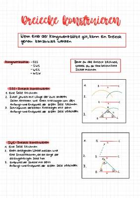 Dreiecke konstruieren SSS Arbeitsblatt und PDF mit Aufgaben und Lösungen