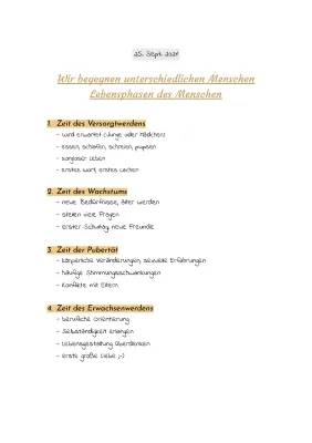 Lebensphasen und Entwicklungsstufen des Menschen – Dein Arbeitsblatt