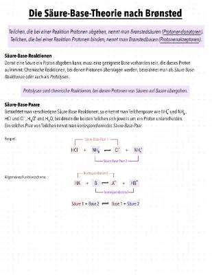 Entdecke Säure-Base Theorien und Beispiele mit Brönsted