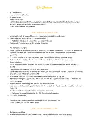 Der Sandmann Zusammenfassung - PDF, Kapitel, Abitur, Wikipedia und mehr