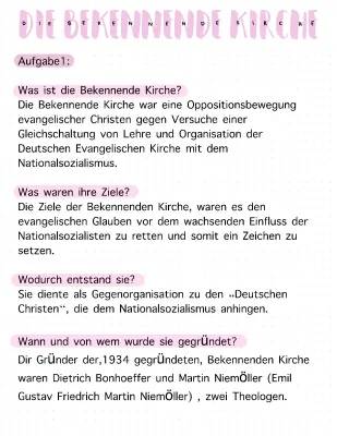 Bekennende Kirche: Widerstand, Bonhoeffer und Kritik - Einfache Zusammenfassung