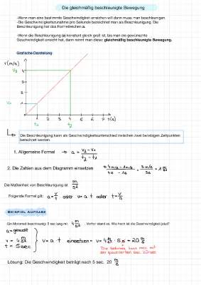 Gleichmäßig beschleunigte und gleichförmige Bewegung verstehen: Formeln und Beispiele