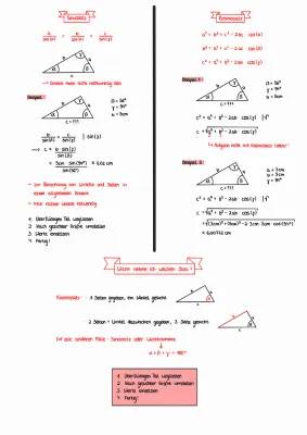 Wie du den Sinussatz und Kosinussatz für Winkel und Seiten im Dreieck benutzt