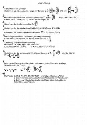 Mathe Klasse 11: Analytische Geometrie Aufgaben und Lösungen PDF