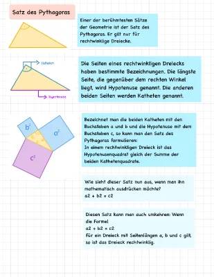 Satz des Pythagoras einfach erklärt - PDF, Beispiele, Rechner und Formeln für Dreiecke