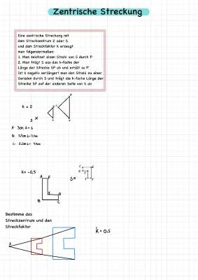 Zentrische Streckung: Einfach erklärt für Anfänger - Aufgaben und Lösungen als PDF