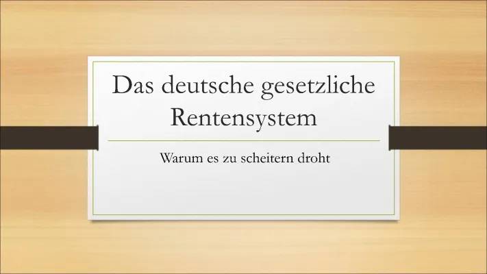 Lösungen für Probleme der Rentenversicherung: Rente 2030 und Mehr