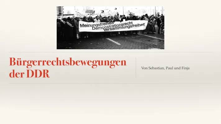 Opposition in der DDR: Eine Zusammenfassung der wichtigsten Bewegungen und Ereignisse