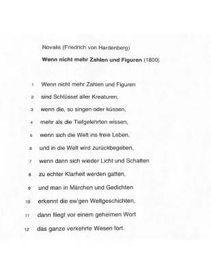 Novalis Gedichtsanalyse: Wenn nicht mehr Zahlen und Figuren - Epoche, Metrum & Interpretation