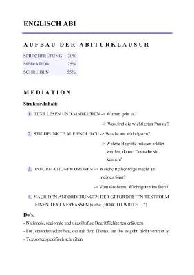 Englisch Abitur Lernzettel PDF 2024 - Alle Themen, Lösungen, und Beispiele