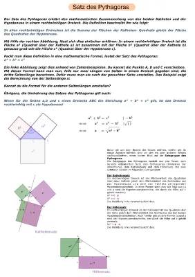 Einfacher Beweis zum Satz des Pythagoras für Klasse 9