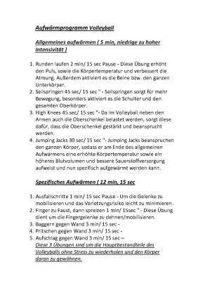 Lustige Aufwärmübungen für Volleyball - PDF & Spiele für Anfänger und Kinder