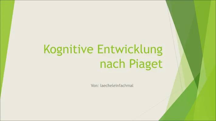 Piagets Stufenmodell einfach erklärt - PDF Zusammenfassung