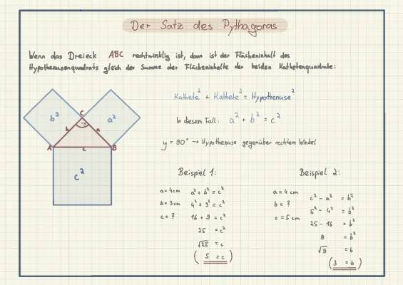 satz des pythagoras, höhensatz, kathtensatz