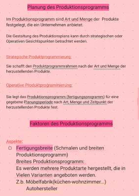 Produktionsprogramm und Planung leicht erklärt – Beispiele und Definitionen