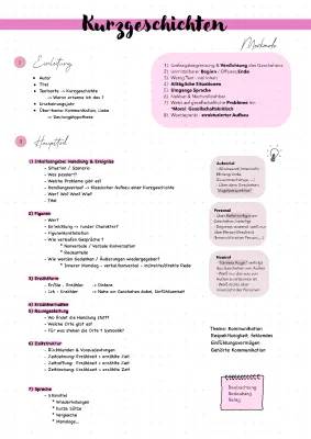 Kurzgeschichte: Aufbau, Merkmale und Analyse (PDF Vorlage)