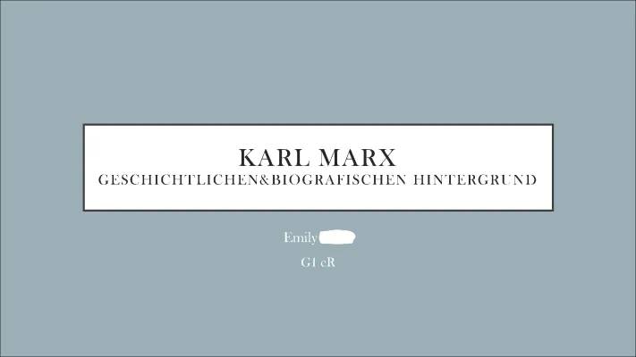 Karl Marx Präsentation 