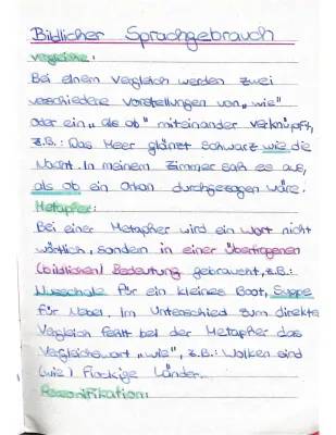 Bildhafte Sprache und Metaphern für Klasse 6 - Beispiele und Übungen