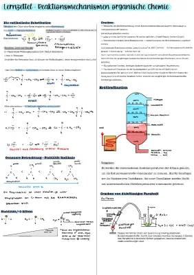 Einfache Zusammenfassung und Übungen zu Organischer Chemie Reaktionsmechanismen