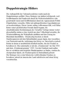 Hitlers Doppelstrategie und der Versailler Vertrag im 2. Weltkrieg - Friedensrede und Außenpolitik erklärt