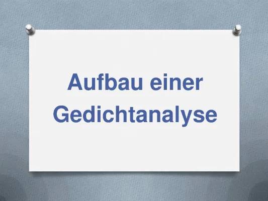 Gedichtanalyse Beispiel und Stilmittel - Aufbau, Übungen, und Lösungen